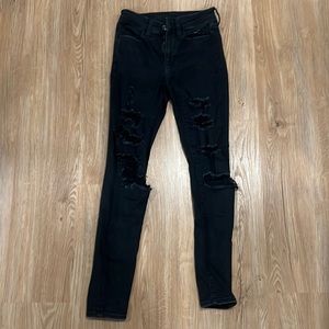 American eagle black ripped jeans